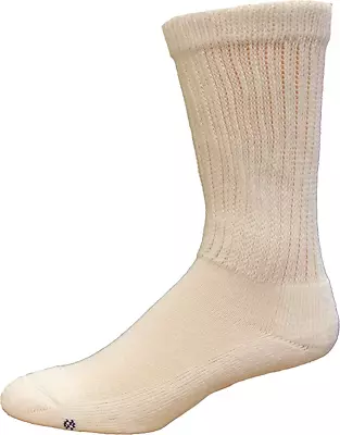 MediPeds Crew Socks Medium (W 7-10 M 6-9) White 2 Pair • $11.99