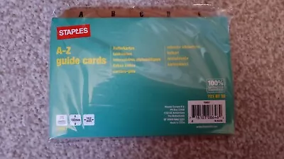 £3.75 • Buy Index Card Tabbed Dividers 6 X 4  A-Z Manilla Buff Staples Organiser 102 X 152mm