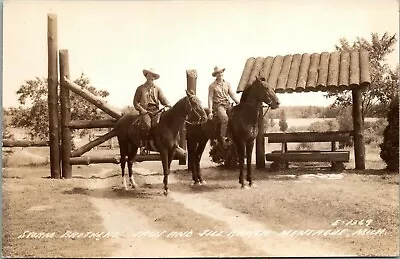 Montague Michigan~Jack & Jill Ranch~Storm Brothers~Happy Cowboys~1940s RPPC • $7