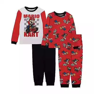 New Super Mario Brothers Boys' 4-Piece Pajamas Set 4 6 8 10 • $32.95