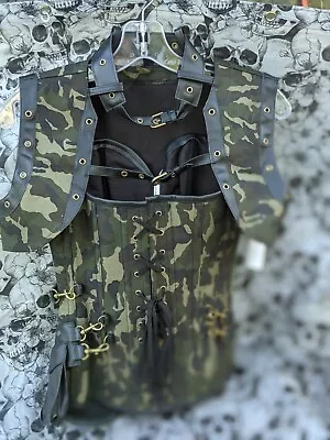 Camo Corset Bustier Waist Cincher Steampunk • $35