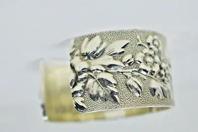 Tiffany & Co. Rare Sterling Silver Wide Floral Cuff Bangle Bracelet • $1699.99