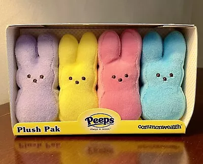 Plush Pak Marshmallow Peeps 4” Multi Color Bunny Nib Commonwealth 2005 • $22.50