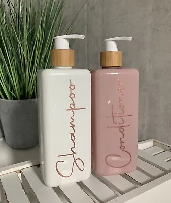 £5 • Buy Pink Square Personalised Shampoo|Conditioner|Bodywash|Pump Bottle £5 PER Bottle