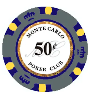 NEW 50 Gray 50¢ Cent Monte Carlo 14 Gram Clay Poker Chips - Buy 3 Get 1 Free • $29.99