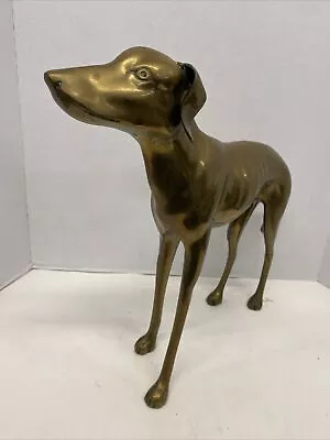 Vintage Large Italian Regency Brass Greyhound Dog Sculpture Statue • $299.99