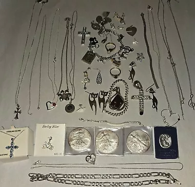 925 Sterling Silver & Some Mixed Jewelry Lot VTG-Mod 1 Pound • $425