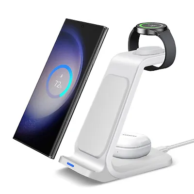 3In1 Wireless Charger Charging Dock For Samsung Galaxy S24 S23 Watch 6 5EarBuds • $30.99