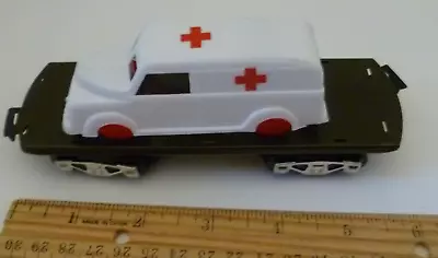 Modern Marx 6  8 Wheel Tin Army Flatcar W White Ambulance Exc In Box Model 4184 • $49.99