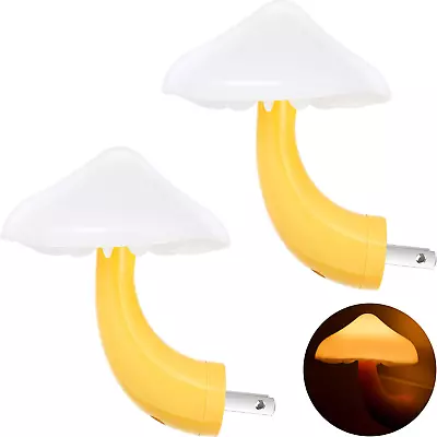 2 Pack Sensor LED Mushroom Night Light Plug In Lamp Mini Magic Mushroom Smart Ni • $16.12