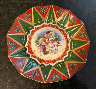 Villerory Boch Toy's Fantasy Dish/Bowl~Holiday~Christmas~Teddy Bears~ Excellent • $25