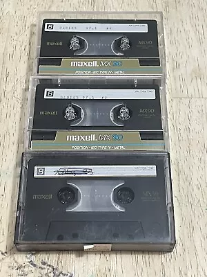 Lot Of 3 Used Maxell MX 90 Type IV Metal Bias Cassette Tapes Sold As Blank • $39.99