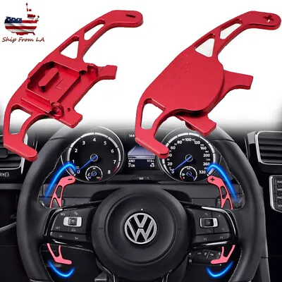 2x Red Steering Wheel Paddle Shifter Extension For 15-18 VW Golf GTI MK7 DSG Etc • $27.99