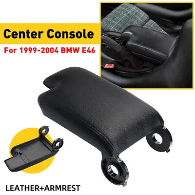 Center Console Lid Armrest Arm Rest Cover Black Fits BMW E46 3 Series 1999-2004 • $22.99