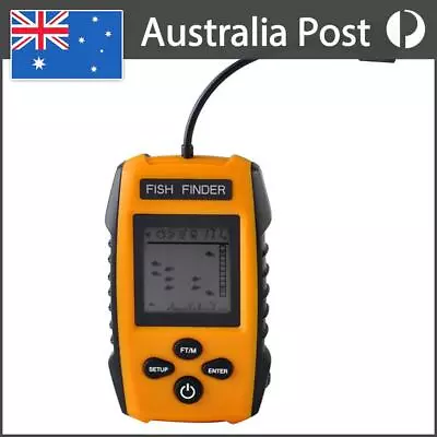 Portable 100m Wired Sonar Sensor LCD Fish Finder Depth Locator Echo Sounder Fish • $52.39