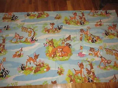 Handmade Vintage Sears Roebuck 70's Disney Bambi Curtain Panel 82  X 46  Fabric • $12.99