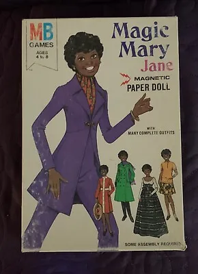 Magic Mary Jane  Magnetic Paper Dolls  Black Aa  1975  15 Outfits And Doll  Plus • $85