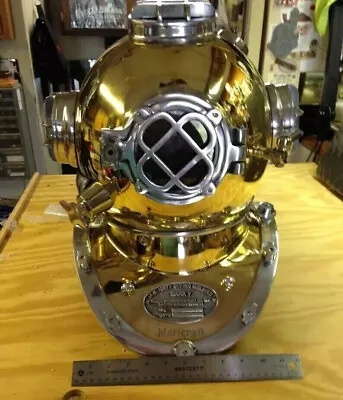 Full Size Antique US Navy Brass Divers Diving Helmet Mark V Deep Sea Scuba Gift • $170.99