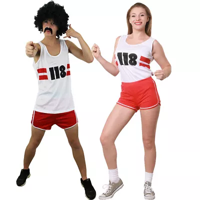 118 Fancy Dress Men And Women Marathon Retro Stag/hen Party Vest And Shorts • £17.44