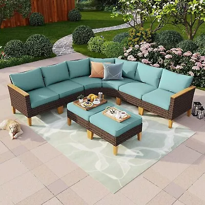 8-Piece Patio Furniture Set Outdoor Patio Conversation Set Outdoor Rattan Wicker • $999.99