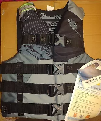 Stearns 5348 Adult SM/MED Flotation Aid Ski Vest Life Jacket Black & Grey • $35