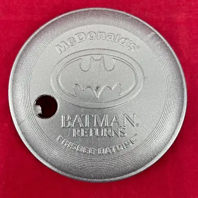 Vintage 1991 McDonald's Restaurant Batman Returns 4  Silver Gray Frisbee Batdisc • $6