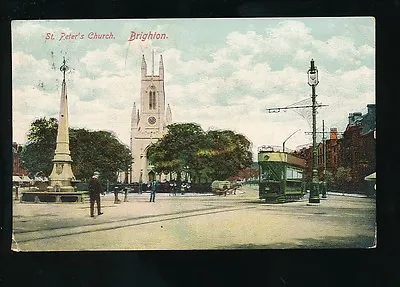 £6 • Buy Sussex BRIGHTON St Peters Church Tram #30 1907 Corner Fault