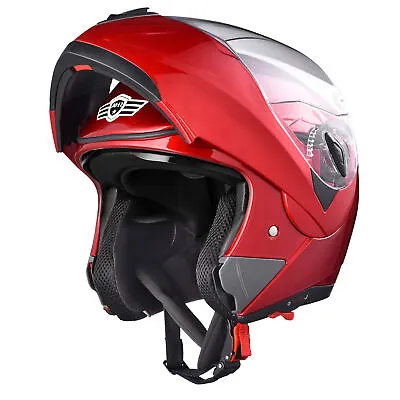 AHR DOT Motorcycle Helmet Full Face Flip Up Dual Visor Racing Street Motocross • $68.90