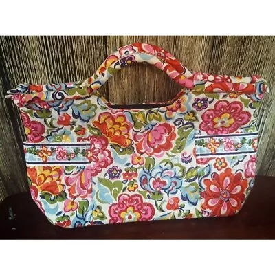 VERA BRADLEY Hope Garden Multi Floral Gabby Purse Handbag Tote RETIRED 2010 • $21.99