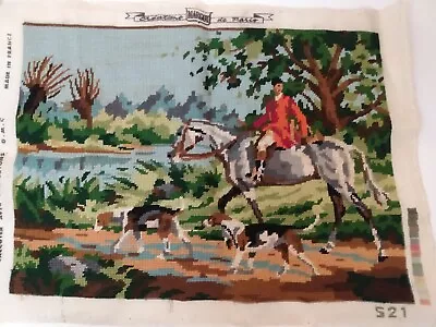 Vtg Creations Margot De Paris  Day Of The Hunt   Finished Canvas Tapestry RARE • $155