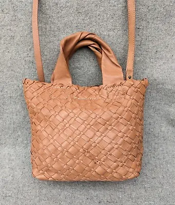 Massimo Dutti Small Woven Genuine Leather Shoulder/top Handle Bag. 31x25x10cm. • £59.95