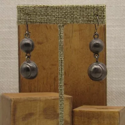 Vintage Sterling Silver Dangle Earrings With Lots Of Natural Patina + • $77.08