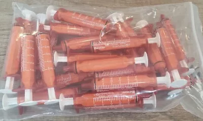 BAXTER 5ml O-Ring ExactaMed Amber Syringe (Bulk Pack -25- W/caps)  New! • $34.99