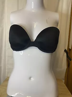 Victoria Secret Biofit Multi Way Strapless Bra Size 34c Black • $14.99
