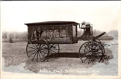 Shepherd Michigan MI   Rockin Chair-Park  RPPC Real Photo Postcard J23 • $9.99