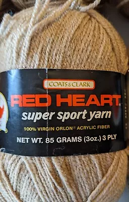 Vintage Red Heart Orlon Acrylic Super Sport Yarn Camel #328 Multiples Available • $7.90