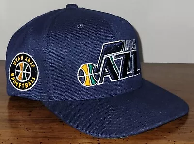 Utah Jazz Basketball Nba Hat Snapback Adjustable Cap Navy Mitchell And Ness 2021 • $10