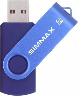 64GB Memory Stick USB 2.0 Flash Drives Swivel Thumb Drive Pen Drive (64GB Blue) • £12.98