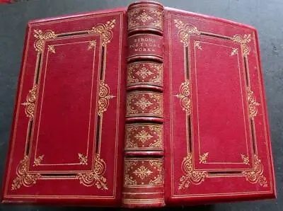 £200 • Buy 1873 POETICAL WORKS Of LORD BYRON Fine FULL RED & GILT LEATHER BINDING