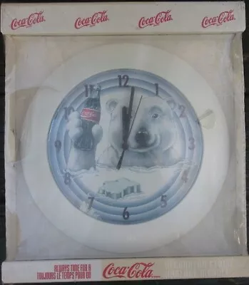 Vintage Coca-Cola 1997  POLAR BEAR WALL CLOCK NEW Old Stock • $9.99