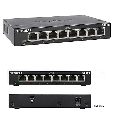 NETGEAR GS308 8-Port Gigabit Ethernet Network Switch Hub Internet Splitter  • £30.97