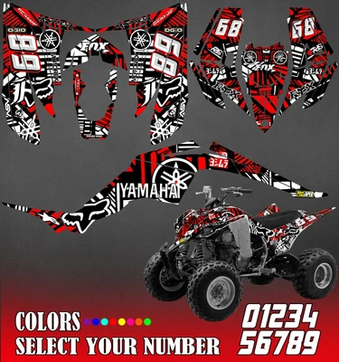 $166 • Buy Yamaha Raptor 350 Graphics Kit 2004 2006 2009 To 2014 Decals Stickers Atv Utv
