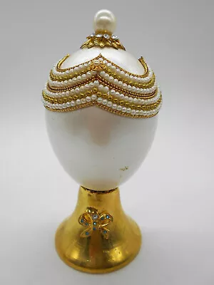 FabergÉ Egg Gout: Sumptuous White & Gold Pearl Jewelry Box • £50.34