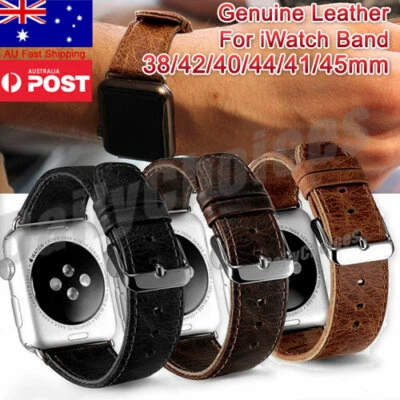 $6.95 • Buy Genuine Leather Strap IWatch Band For Apple Watch Series 7 6 5 4 3 2 SE 38/40/41