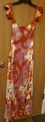 YFB Young Fabulous & Broke - SMALL - Tie Dye  Dress - Off Shoulder - Frida Maxi • $29.95