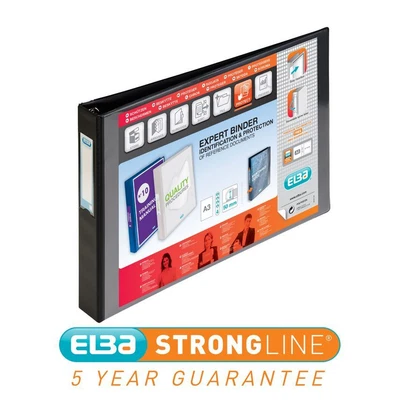 £50.51 • Buy Elba Elba Vision Ring Binder PVC 4 D-Ring A3 30mm Rings Landscape Black (Pack 2)