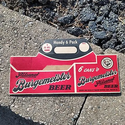 Vintage Burgemeister Beer Can Cardboard Carrier Pilsner 6 Pack Warsaw Brewing Co • $14.99
