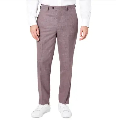Tallia Mens Slim Fit Berry Stripe Wool Suit Pants 34 X 32 • $27.67
