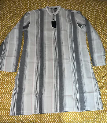 BNWT Mens  Knee Size Kurta White XXL Melange • £20