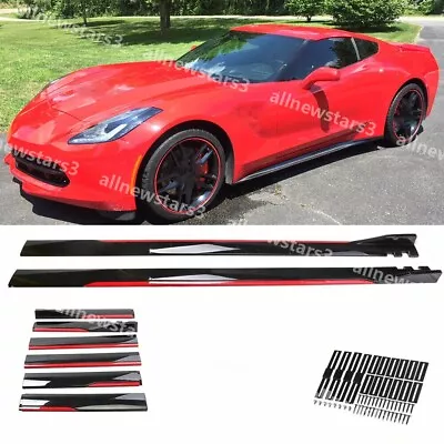 Side Skirts Splitter Extension For Chevrolet For Corvette C8 C7 C6 Z06 Z51 ZR1 • $53.95